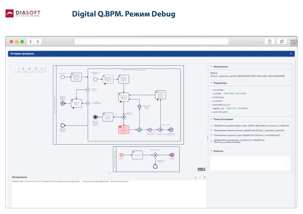 Digital Q.BPM Режим debug